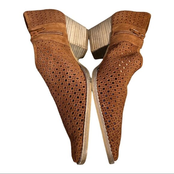 Free People Rust Brown Pandora Shootie Perforated Shoe Bootie Sz 10.5 EU 41 - Picture 3 of 10